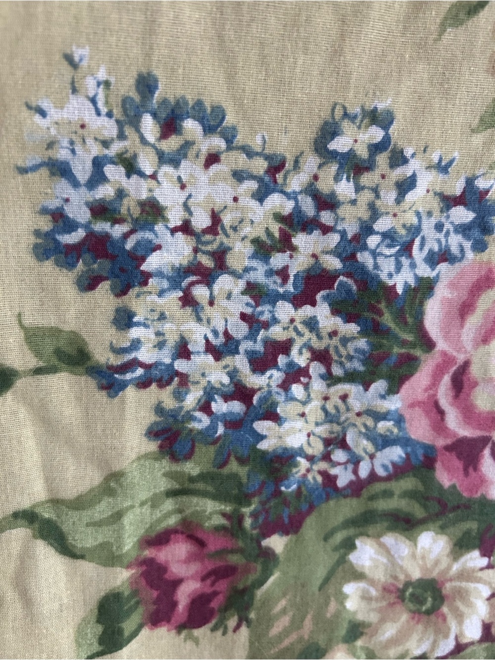 Vintage 90’s Martha Stewart Yellow Floral Lilac Garden Fabric Shower Curtain - Picture 5 of 7